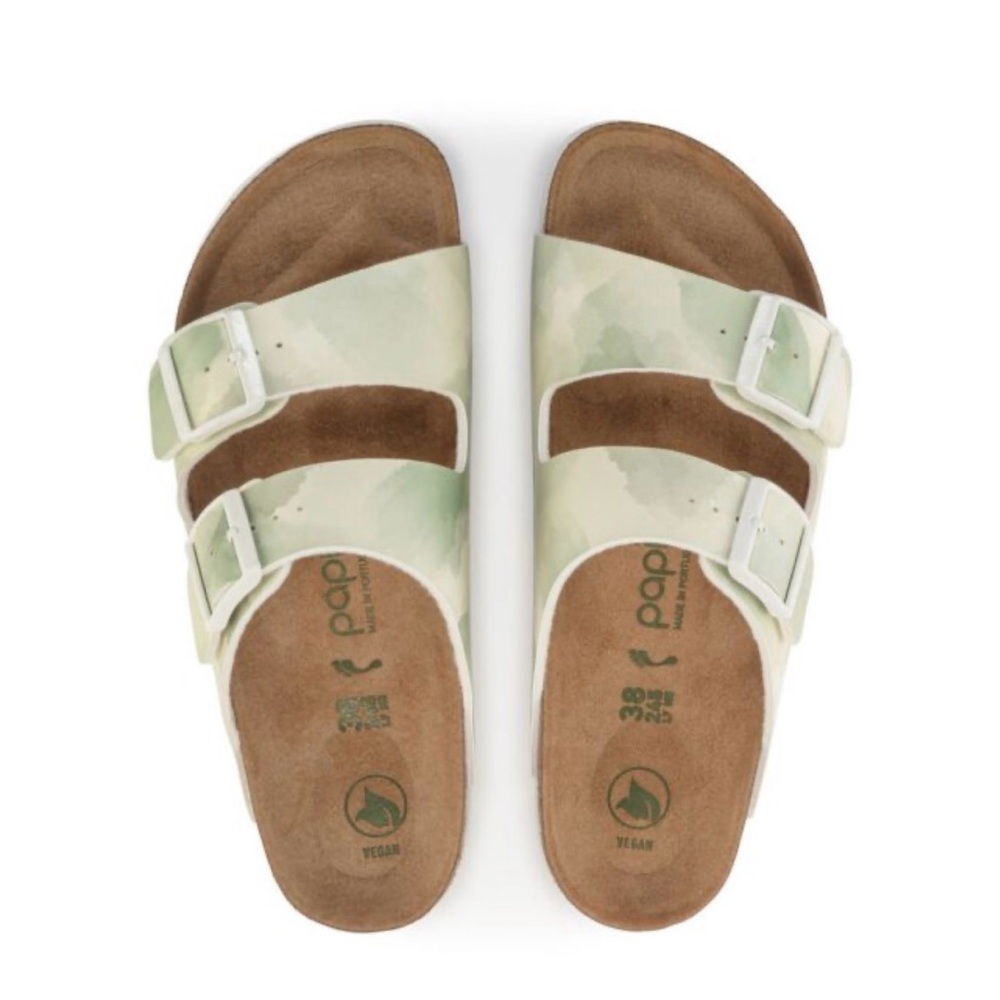 Birkenstock Papillio Green and Cream Sandals NEW - Picture 2 of 11